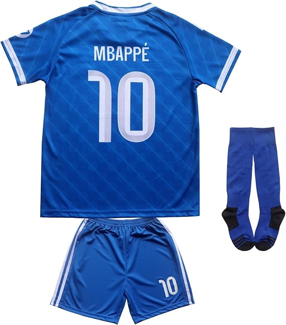 Kylian Mbappe Kids/Youth Soccer Jersey & Shorts Football Socks Set