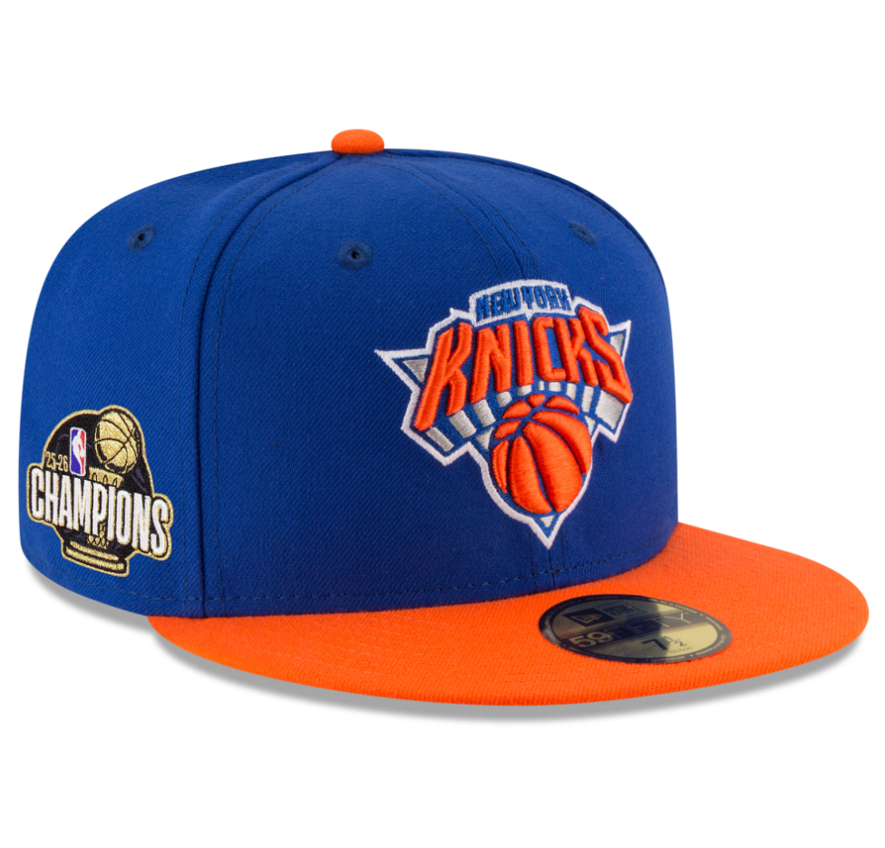 New York Knicks New Era 2026 NBA Finals Champions 59FIFTY Fitted Hat – Blue/Orange